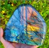 Venta Caliente Transfronteriza Piedra Lunar Azul Púrpura Natural Labradorita Geométrica Irregular Piedra para Paisajismo de Acuario Adornos Decorativos Venta al Por Mayor