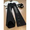 Calça Jeans Masculina com Bainha Diagonal Bordada, Corte Reto Solto, Estilo Americano High Street, Tendência Versátil Cool Boca Larga Longa