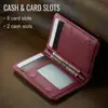 Novo Porta-Cartões de Couro Genuíno da Amazon Clipe de Couro Multifuncional Dobrável com Sucção Magnética Abertura Dobrável Múltiplos Slots para Cartão Porta-Cartões Masculino