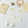 Calcetines de Malla para Mujer Primavera y Verano, Caña Media, Transpirables, Bloques de Color Macarrón, Lindos Calcetines para Mujer Estilo Japonés, Venta al por Mayor