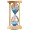 Reloj de arena pequeño redondo de madera temporizador niños se cepillan los dientes anticaída temporización 1/3/5 minutos adornos de escritorio creativos