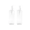 Garrafa PET Quadrada de Alta Transparência com Bomba de 24 Dentes e 200ml, Tipo Corpo Reto, para Dispensar Loção e Sérum de Skincare, Personalização