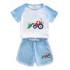 Traje de verano para niños y niñas 2023, nuevo traje de dos piezas fino con camiseta de manga corta de algodón de dibujos animados para niños