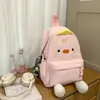 Mochila Nueva Estilo Japonés para Estudiantes de Secundaria Femeninas, Lindo Pollito de Dibujos Animados, Mochila Estilo Ins, Mochila Simple Versión Coreana