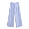 Comércio Exterior Roupas Femininas Verão 2025 Estilo Europeu e Americano Camisa Top com Decote V Decorado com Laço + Conjunto de Calças Listradas para Mulheres B22540
