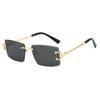 Gafas de Sol Cuadradas Sin Marco con Bordes Cortados, Gafas de Sol de Moda para Fotografía Callejera en Europa y América, Gafas de Sol Transfronterizas