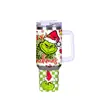 Copo de Carro Halloween 40oz Copo Térmico Stanley Copo de Gelo Copo com Alça Copo de Água 5D Grinch Copo com Canudo