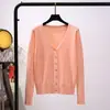 Suéter de stock a largo plazo para mujer, primavera y otoño, fino, cárdigan fino para mujer, abrigo, manga larga, suéter corto para mujer, exterior