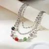 Cadena de Pantalones de Moda Europea y Americana Transfronteriza, Cadena Retorcida Doble Capa Personalizada, Cadena de Pantalones con Colgante de Corazón de Ángel, Accesorios, Cadena de Pantalones Personalizada de Moda