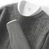 Suéter Pulôver Novo Estilo Outono/Inverno 2026 Casual de Negócios Solto Tricô Camisa Base Jacquard Gola Redonda Suéter Masculino de Caxemira