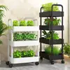 Prateleira de Chão com Escada de Múltiplos Níveis Personalizada com Braços Duplos para Sala de Estar Interna, Suporte para Flores, Suporte para Armazenamento de Suculentas, Suporte para Vasos de Flores Externo de Varanda