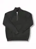 Suéter de Cuello Medio Abierto con Cremallera a Mitad y Líneas en las Cuatro Esquinas Chaqueta Mezclada Estilo Holgado Perezoso Top Tejido Unisex