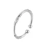 Par de Abalorios Chapados en Plata, Pulseras de Plata Florales para Mujer, Pulseras Abiertas Sólidas, Joyería de Diseño de Nicho Antiguo, Regalos al por Mayor