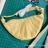 Bolso Croissant Bolso Ode Bolso de Piel de Oveja Bolso de Bollo Perezoso de Nicho Nuevo Bolso de Mujer Primavera y Verano 2024 Bolso Cruzado de Piel Genuina