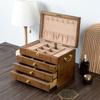 Caja de Joyería de Madera Maciza Gran Capacidad Madera Retro Estilo Chino Joyería Regalo de Boda Caja Práctica