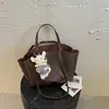 Bolsa de Mão Elegante Versátil Estilo Francês Outono Inverno Nova Retro Simples Chique Casual para o Dia a Dia Ombro Único Bolsa de Axila