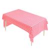 Toalha de mesa de plástico xadrez vermelho e preto de Natal com borda cruzada Toalha de mesa xadrez vermelha e branca Toalha de mesa retangular descartável de Natal