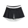 Falda de cintura baja de colegiala americana sexy, diseño nicho de falda blanca con bragas plisada anti-exposición falda línea A