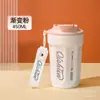 Caneca de café de aço inoxidável 316, estilo popular, design em forma de pétala, alta qualidade, copo de bebida de uso duplo, garrafa térmica de café octogonal