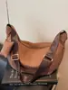 Bolso de Mano Plegado Estilo Coreano Estilo Perezoso Forma de Empanada para Mujer Nuevo Otoño e Invierno 2025 Ligero Gran Capacidad Hombro Único Cruzado