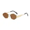 Gafas de Sol Metálicas Europeas y Americanas Transfronterizas Gafas de Moda Versátiles Poligonales Unisex para Tiktok Venta al por Mayor Dropshipping