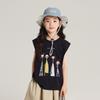 Pudding Haru Ropa para Niños Ropa de Verano Niñas Manga Corta Verano 2025 Nuevo Moda Infantil Versátil Camiseta sin Mangas Estampada