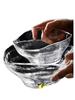 Cuenco de cristal transparente de estilo nórdico para celebridades de Internet, cuenco para ensalada de glaciar, cuenco creativo de forma irregular para el hogar, cuenco para fruta y huevo.