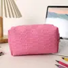 Bolsa de Maquiagem de Mão Estilo Coreano com Aparência Sofisticada, Bolsa Grande para Produtos de Skincare e Maquiagem, Estojo de Higiene Pessoal Acolchoado Portátil para Estudantes