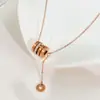 Moda Transfronteriza al por Mayor Colgante de Números Romanos Cadena para Clavícula Estilo Nicho Diario para Apilar Collar de Acero de Titanio Venta Directa en Stock