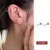 Pendientes de Plata 925 con Aguja de Estrella de Cuatro Puntas para Mujer, Diseño de Nicho con un Toque de Lujo, Tachuelas Frescas de Circonita, Nuevos Brazaletes para Oreja