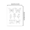 Pegatinas de tatuaje de dedo de papel de aluminio plateado con líneas finas de rosas, mariposas y flores para los nudillos y el dorso de la mano, pegatinas de tatuaje impermeables de línea plateada de nicho