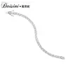 Pulsera Hip Hop Cadena Completa de Diamante Moissanita Moda Cadena de Tenis Exquisita Pulsera de Zirconia Joyería para Mano Unisex Plata S925