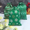 Bolsillo de arpillera con cordón de Navidad Bolsita para el día de Nochebuena para manzanas Caja de regalo para dulces y bocadillos navideños Bolsa de regalo Al por mayor