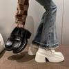 Zapatos de Mujer de Talla Grande Jin Bukang-Zapatos Individuales Lefu de Suela Gruesa Aumentada para Mujer Primavera y Otoño Zapatos Mary Jane de Cuero de Tacón Grueso de Un Paso