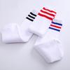 Calcetines de Cheerleading para Niños Calcetines de Verano de Hip-Hop de Moda para Bebés Niños y Niñas Calcetines de Longitud Media a Juego de Colores Rayas Rojas y Blancas