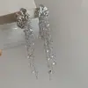 Brincos de Franja de Borboleta de Cristal Super Feéricos e Lindos para Mulheres, Estilo Longo, Luxo Leve, Sensação de Alto Padrão, Brincos Elegantes e Únicos