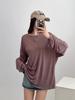 Camiseta de manga larga sin espalda sexy para chica sexy europea y americana, blusa holgada y perezosa con protección solar para primavera y verano 2024 para mujer