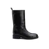 Botas de Cuero para Mujer de Pantorrilla Ancha Estilo Caballero, Piel Genuina, Nuevas 2026 Botas Vaqueras de Tacón Grueso Vintage, Botas de Motocicleta de Media Pantorrilla