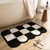 Tapete de Chão de Banheiro com Formato Especial, Tapete Absorvente de Lama Diatomácea, Tapete para Pés de Banheiro Resistente à Sujeira e de Secagem Rápida, Capacho de Linha Simples