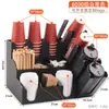 Portavasos para Cafetería y Tienda de Té con Leche, Suministros Comerciales para Bar, Caja de Almacenamiento para Servilletas de Papel y Popotes, Portavasos de Papel Desechable, Dispensador de Vasos