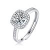 Anillo de plata de ley 999 cuadrado con diamante al por mayor regalo en vivo regalo popular 1 quilate plata de ley propuesta boda