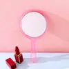Espelho de Maquiagem Portátil Redondo Grande Transparente Colorido de Mão Espelho com Cabo Lupa Lado Duplo Lado Único Espelho Portátil de Mão