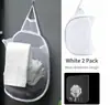 Cesto de Roupa Suja de Malha para Pendurar na Parede, Cesto Dobrável para Roupas Sujas, Gancho sem Furo, Saco de Malha Ventilado, Armazenamento de Roupas para Banheiro Doméstico, Atacado com MOQ Baixo