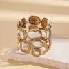 Pulsera Elástica Asimétrica Geométrica Plisada Arrugada Elegante Europea y Americana Pulsera de Nicho Transfronteriza de Gama Alta para Mujeres