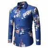 2026 Transfronteiriço Aliexpress Primavera e Outono Masculino Novo Estilo Impressão Digital 3D Estilo Retrô Casual Europeu e Americano Camisa de Manga Longa