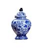 Porcelana Azul y Blanca Estilo Chino Cerámica Florero Cerámica Tarro General con Tapa Flores Hidropónicas Plantación Verde Porcelana Azul y Blanca Nuevo Estilo Chino