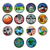 Insígnia redonda bordada à máquina exclusiva para exportação acessórios de vestuário mapa de paisagem adesivos de patch DIY adesivos de tecido bordado tamanho pequeno
