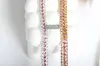 Cadena de Pedrería Soldada de Tres Filas 8+16+8 Cadena de Pedrería Densa Electroplateada Cadena de Pedrería Versátil Accesorios para Joyería DIY