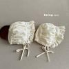 Sombrero de palacio para bebé niña estilo coreano primavera y otoño delgado invierno infantil a prueba de viento protección para las orejas sombrero de princesa encaje sombrero para el sol