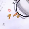 Retención de color fuerte Colgante de arena dorada Xiangyun Pulsera Ruyi auspiciosa Collar genuino para hombre y mujer Accesorios de aceite para cuentas DIY Material